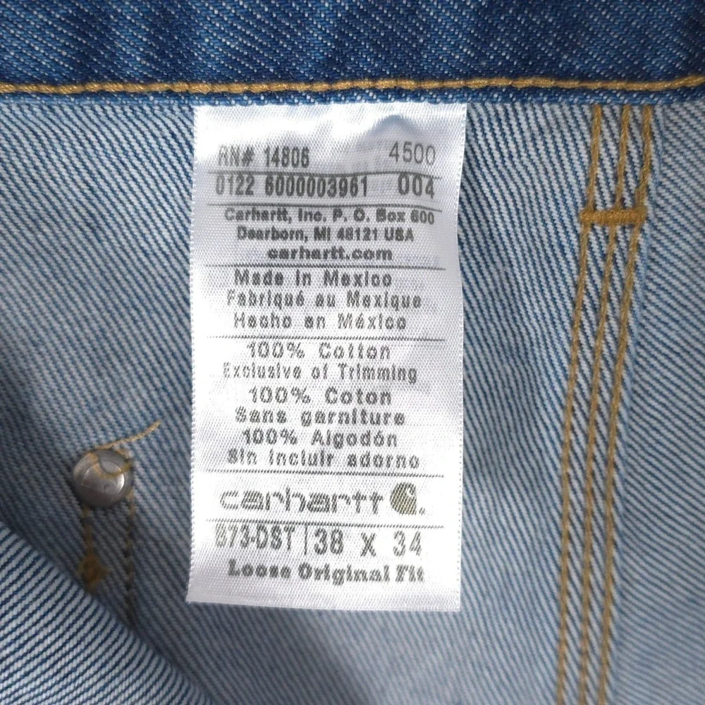 CARHARTT New Double Front Knee VTG Jeans 38x34 Logger Dungaree Loose Fit B73 DST